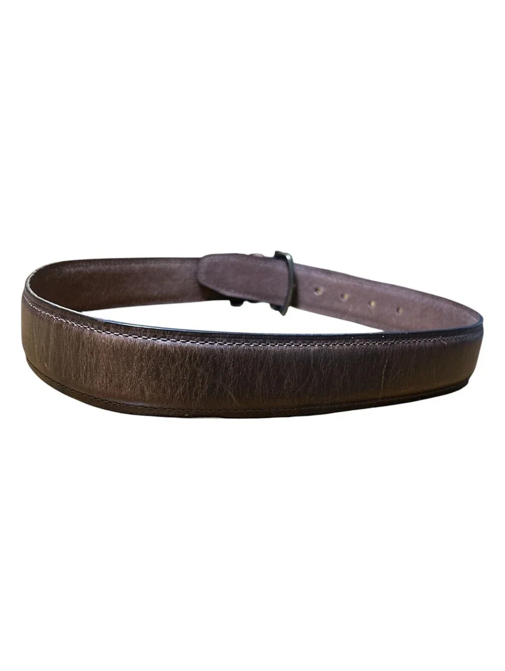 Columbia Sportswear Double Loop Leather Belt 34W Distressed Brown Casual Work